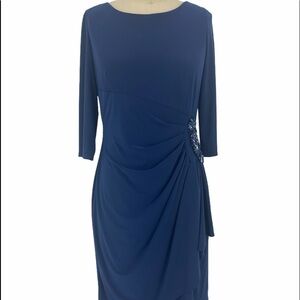 Alex Evenings Dress Ruched Embellished Sheath Dress SZ 10